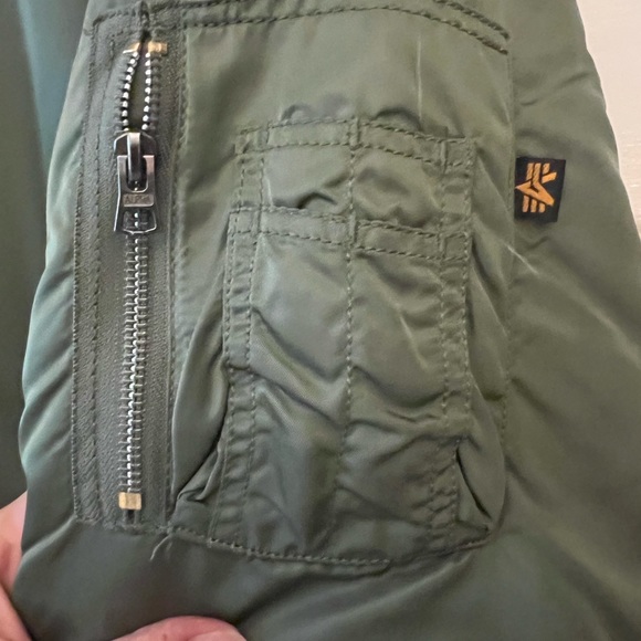 ALPHA INDUSTRIES MA-1 BOMBER JACKET, UNISEX SIZE MM/WL, SAGE - Picture 8 of 11